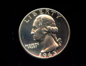 1963 90% SILBER PROOF WASHINGTON QUARTER (3G146) - Bild 1 von 2