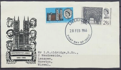GB Stamps: 1966: Westminster Abbey: First Day Cover: SG687/688 - Image 1 of 4