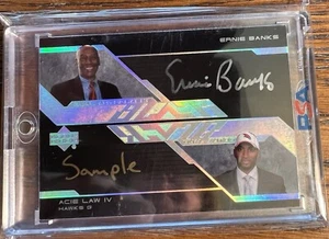 2007 Upper Deck Dual Auto DAU-BL Ernie Banks Law Player Sample PSA Authenticated - Picture 1 of 3