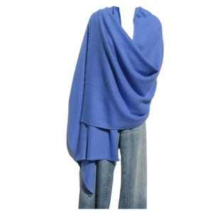 Cashmere | Himalayan | Shawl | Herringbone | 4 Ply | Handmade | Lighter Blue - Picture 1 of 4