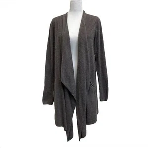 Barefoot Dreams Gray Island Lite Cozychic Lite Knit Waterfall Cardigan sz M - Picture 1 of 12