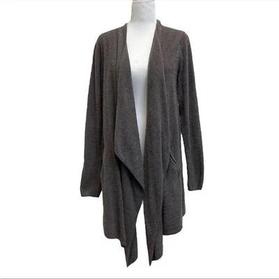 Barefoot Dreams Gray Island Lite Cozychic Lite Knit Waterfall Cardigan sz M - Image 1 of 4