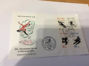 Olympic Games 1972 Germany cover with Sapporo stamps 10 Skating Bonn - Picture 1 of 1