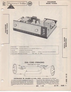 1960 CHALLENGER TC200A AM FM RADIO SERVICE MANUAL PHOTOFACT schematic 8 TUBE - Picture 1 of 1