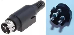 3 polig Mini Power DIN Stecker Lötversion mit Verriegelung Einbaubuchse Hosiden - Bild 1 von 6