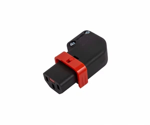 DINIC IEC-LOCK IEC60320-C13 Stecker rechts o. links gewinkelt, Verriegelung - Bild 1 von 5
