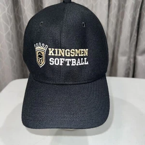 Nike Dri Fit Black with Kingsman Softball Hat Cap Stretch S/M Good Condition - Picture 1 of 10