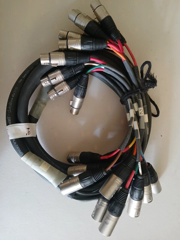 Gepco GA724112GFC 12-Pair IEM paired snake Male to Female-XLR's 9-ft - Image 1 of 1