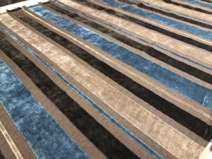 UPHOLSTERY FABRIC - Flocked Stripe - 3.5 metres Long x 138cm wide - Picture 1 of 3