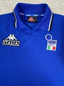 Maglia Polo Kappa Gara Italia Italia Blu - Uomo Large - Foto 1 di 9