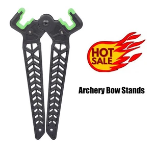 (Long) Archery Compound Bow Kick Stand Holder Rack Folding Portable - Picture 1 of 10