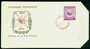 1954 Telegraph,Morse,Telecommunications,Telegrafo,Fernschreiber,Romania,1496,FDC - Picture 1 of 2