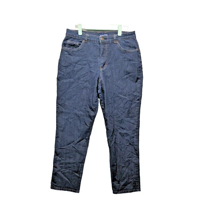 Pantalones de mezclilla para mujer Basic Editions W32 L28 tiro medio pierna cónica azul lavado oscuro Foto 1 de 4