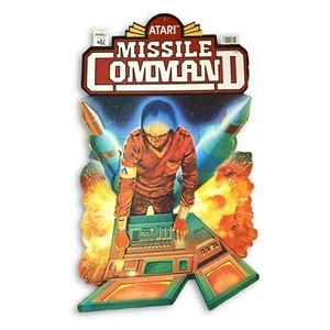 Atari Missile Command 1982 publicidad de 2 caras videojuego exhibición póster a presión - Imagen 1 de 4