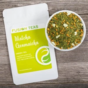 Matcha Genmaicha Green Tea - Premium Japanese Loose Leaf - Fusion Teas - Picture 1 of 5