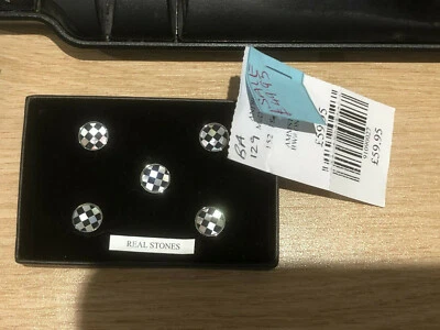 Tachuelas de vestido a cuadros de ónix y madreperla, nuevas sin usar Foto 1 de 2