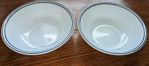 Seltene Corelle/Vitrelle 6 1/4" schwarze Doppelstreifenschalen/2er-Set - Bild 1 von 4