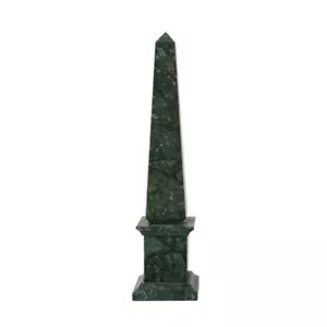 Obelisco Classico in Marmo Verde Alpi Scultura da Tavolo H 40CM - Foto 1 di 2