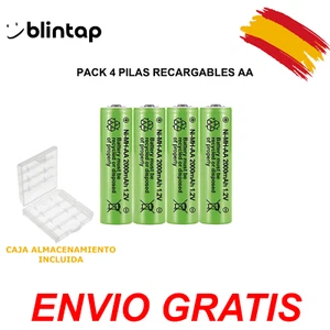 Pilas Recargables AA 2000mAh + Caja almacenamiento - NiMH 1.2V - ENVÍO GRATIS - Picture 1 of 1