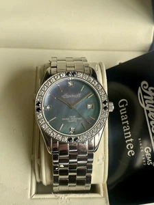 Ingersoll Mother of Pearl Stainless Steel Calendar Swiss Watch Box & Papers - Picture 1 of 8