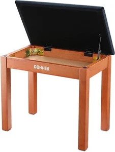 🎹Donner DDP-80 Piano Keyboard Bench + Storage Bookcase Comfortable Sturdy Stool - Picture 1 of 13
