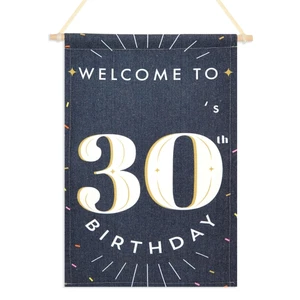 Personalized Welcome Sign for 30th Birthday Party with Stickers, 9.5 x 15.5 In - Picture 1 of 10