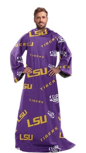 Northwest NCAA LSU Tigers Toss Silk Touch Comfy Throw with Sleeves - Picture 1 of 1