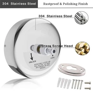 304 Stainless Steel Indoor Outdoor Telescopic Drying Rope Length 2 8 Meters - Picture 1 of 12