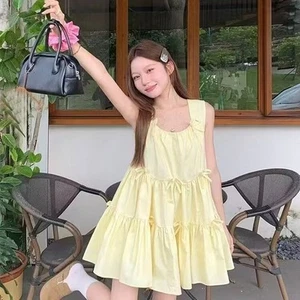 Japanese Sweet Girls A-Line Dress Ruffles Summer Cute School Loose Dress Casual - Picture 1 of 6