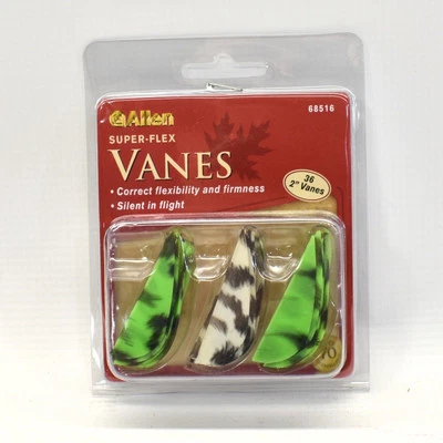 Allen Super-Flex Vanes 2" Green White Camo 36 Pack Archery Arrow 68516 - Image 1 of 2