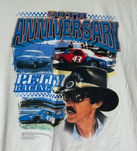 T-Shirt Vintage 1999 Richard Petty 50° Anniversario, Uomo Large Nascar Legend - Foto 1 di 6