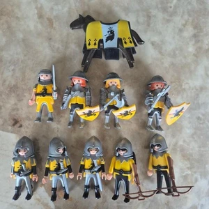 Vintage Playmobil gelb schwarz Löwe Ritter Waffen Pferde Konvolut Armee Burg - Bild 1 von 5