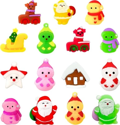 POPOYU Weihnachten Mini Mochi Squishy Set,Squeeze Spielzeug für Kinder,15 Stück - Bild 1 von 4