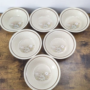 1980s Royal Doulton Florinda 6x Breakfast Dessert Bowls Lambethware L.S.1042 - Picture 1 of 6