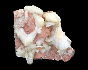 Natural pink Chalcedony with Stilbite Apophyllite Minerals specimen India #M 577 - Picture 1 of 5