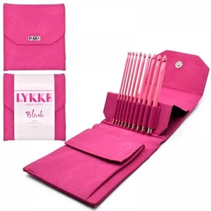 Lykke Blush 6 inch Crochet Hook Set in Fuchsia Fabric Case - Picture 1 of 1