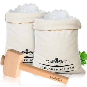 Bolsa de hielo Lewis y mazo para hielo triturado, bolsa de lona y herramienta de barra de mazo de madera... - Imagen 1 de 7