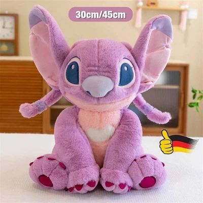MARKENLOS 30CM/45CM Lilo Und Stitch Disney Kuscheltier Plüsch Stofftier Cuddly Rosa NEU