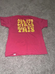 Gildan T-Shirt Girls S Small Pink Graphic Print Crew Neck Short Sleeve Cotton - Picture 1 of 6