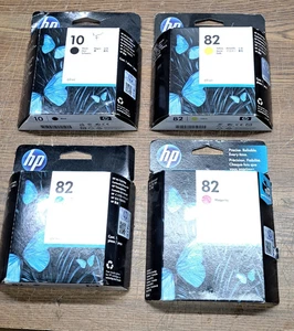 4- Wkłady atramentowe HP "10" i "82" - 28 i 69ML Designjet HP 500 - 800 - Zdjęcie 1 z 13