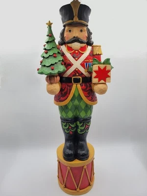 Jim Shore LARGE 20" Tall Christmas "Nutcracker" W/ Tree & Gift 6008296 RARE HTF - Image 1 of 4