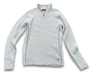 Suéter Pullover Pequeño Guess Jeans Cremallera Cuello Azul Cielo Claro 100% Algodón - Imagen 1 de 11