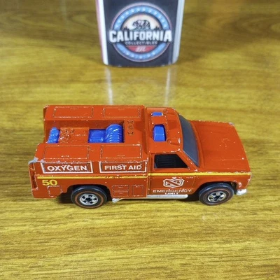 Hot Wheels Flying Colors Redline Emergency Squad Fire Truck Red Hong Kong 1975 - Image 1 of 4