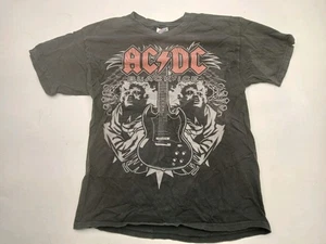 T-shirt retrò Y2K AC/DC nera stampa ghiaccio adulto grande nera classica etichetta incudine rock - Foto 1 di 6