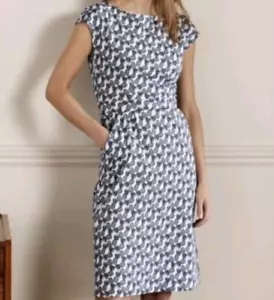 BODEN Women's Florie Pineapple Mini Dress Navy-White Size 12R NWOT - Picture 1 of 10