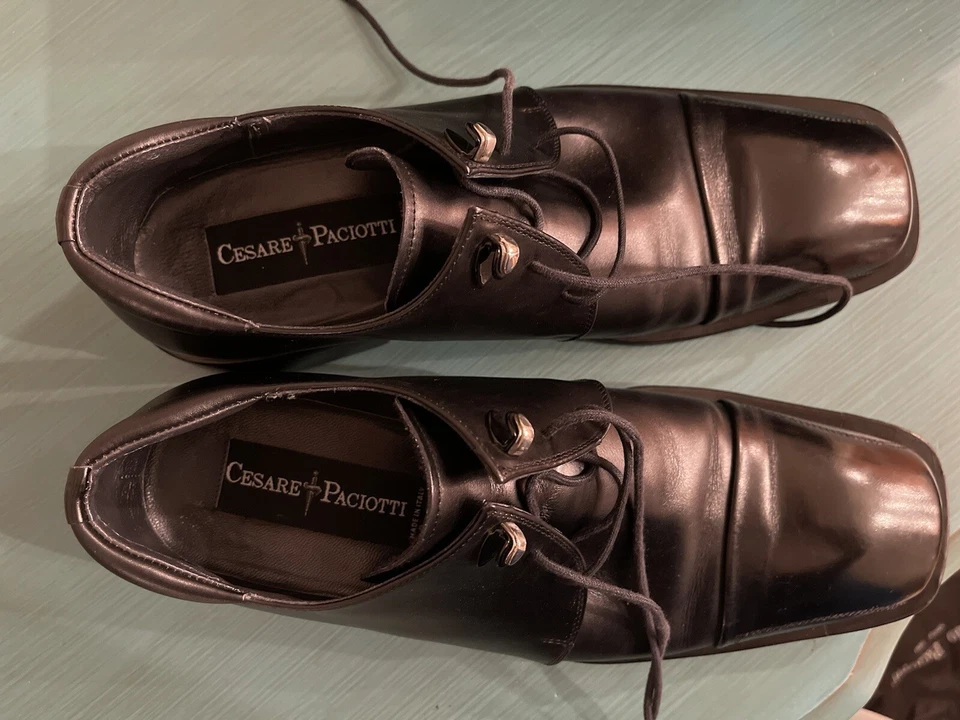 Zapatos informales de vestir negros de diseñador italiano Cesare Paciotti para hombre talla US 7 Foto 1 de 4