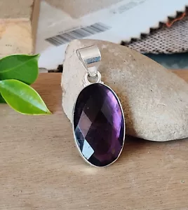 Attract Afrikanischer Amethyst Edelstein 925 Sterlingsilber Handmade Pendel S-38 - Bild 1 von 6