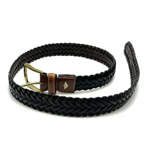 Cinturón para hombre DOCKERS talla 36/90 marrón oscuro tejido cuero hebilla de latón macizo 11DO0415 - Imagen 1 de 12