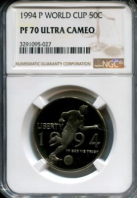 1994 P World Cup Soccer Half Dollar Coin NGC PF 70 ULTRA CAMEO  - Image 1 of 2