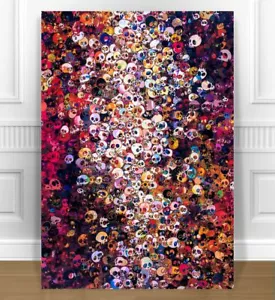 TAKASHI MURAKAMI- SKULL RED CANVAS PRINT 24x36" JAPANESE POP ART - Picture 1 of 1
